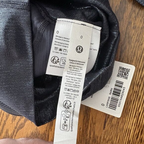 Lululemon 0 Radiate Foil Black Night Align High-Rise Ribbed Pant 25” Shine NWT - Picture 10 of 14
